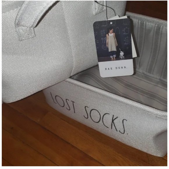 rae dunn cream/ off white laundry storage organization basket bin sorter nwot - Picture 6 of 9